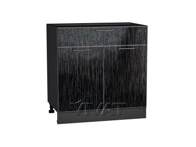 Шкаф нижний с 1 ящиком Валерия-М 800/G Чёрный металлик дождь