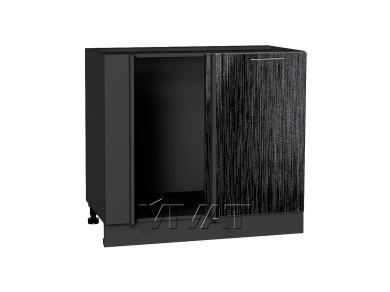 Шкаф нижний угловой Валерия-М 990М Чёрный металлик дождь / Graphite