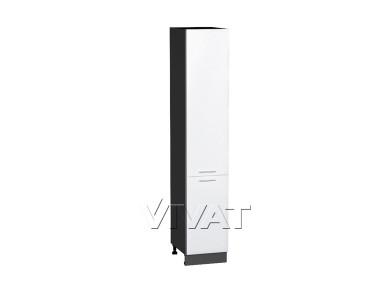 Шкаф пенал Валерия-М 400 (для верхних шкафов 720) Белый металлик / Graphite