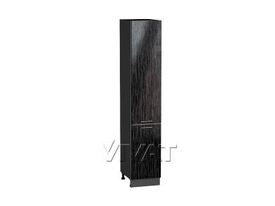 Шкаф пенал Валерия-М 400 (для верхних шкафов 720) Чёрный металлик дождь / Graphite