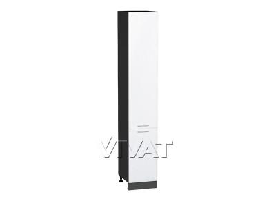 Шкаф пенал Валерия-М 400Н (для верхних шкафов 920) Белый металлик / Graphite