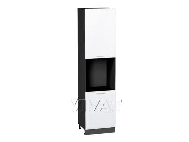 Шкаф пенал под бытовую технику Валерия-М 600Н (для верхних шкафов 920) Белый металлик / Graphite