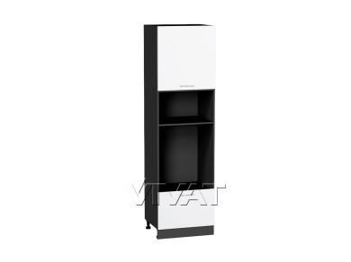 Шкаф пенал под встраиваемую бытовую технику Валерия-М 600 (для верхних шкафов 720) Белый глянец / Graphite