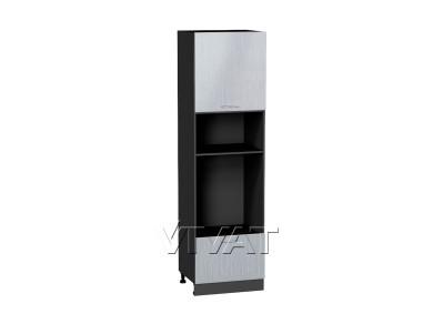 Шкаф пенал под встраиваемую бытовую технику Валерия-М 600 (для верхних шкафов 720)/G Серый металлик дождь светлый