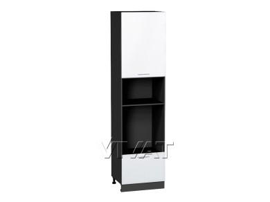 Шкаф пенал под встраиваемую бытовую технику Валерия-М 600Н (для верхних шкафов 920) Белый металлик / Graphite