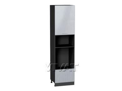 Шкаф пенал под встраиваемую бытовую технику Валерия-М 600Н (для верхних шкафов 920) Серый металлик дождь светлый / Graphite