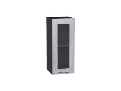 Шкаф верхний со стеклом Валерия-М 300 Серый металлик дождь светлый / Graphite