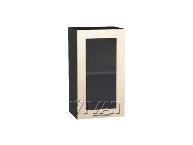 Шкаф верхний со стеклом Валерия-М 400 Бежевый металлик / Graphite