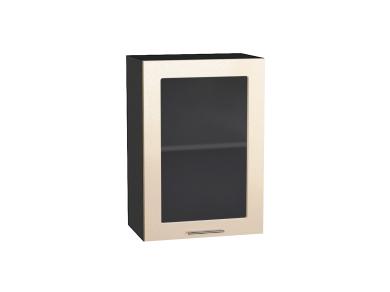 Шкаф верхний со стеклом Валерия-М 500 Бежевый металлик / Graphite
