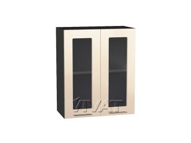 Шкаф верхний со стеклом Валерия-М 600 Бежевый металлик / Graphite