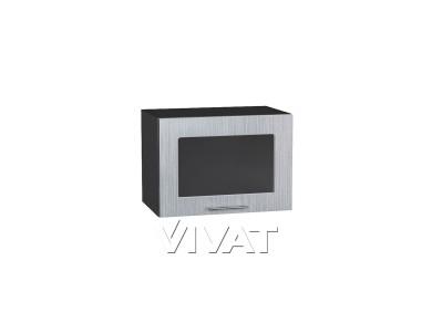 Шкаф верхний горизонтальный со стеклом Валерия-М 500 Серый металлик дождь светлый / Graphite