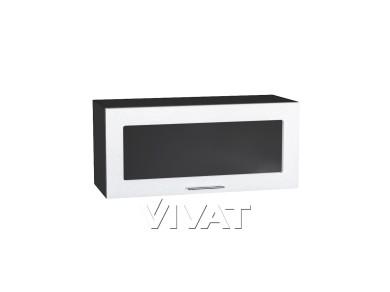 Шкаф верхний горизонтальный со стеклом Валерия-М 800 Белый металлик / Graphite