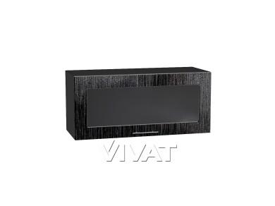 Шкаф верхний горизонтальный со стеклом Валерия-М 800/G Чёрный металлик дождь