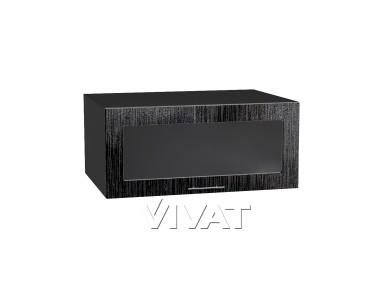 Шкаф верхний горизонтальный со стеклом Валерия-М 810/G Чёрный металлик дождь