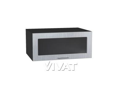 Шкаф верхний горизонтальный со стеклом Валерия-М 810/G Серый металлик дождь светлый