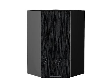 Шкаф верхний угловой Валерия-М 590Н Чёрный металлик дождь / Graphite
