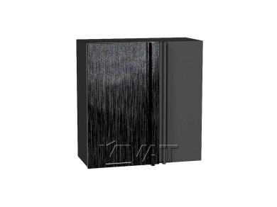 Шкаф верхний прямой угловой Валерия-М 700/G Чёрный металлик дождь