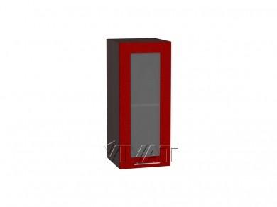 Шкаф верхний со стеклом Валерия-М 300 Гранатовый металлик / Graphite