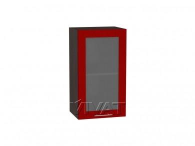 Шкаф верхний со стеклом Валерия-М 400 Гранатовый металлик / Graphite