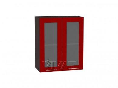 Шкаф верхний со стеклом Валерия-М 600 Гранатовый металлик / Graphite