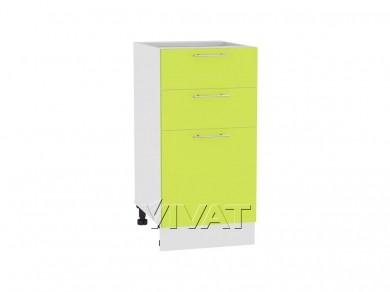 Шкаф нижний с 3-мя ящиками Валерия-М 400 Лайм глянец / Белый
