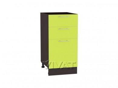 Шкаф нижний с 3-мя ящиками Валерия-М 400 Лайм глянец / Graphite