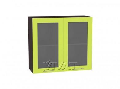 Шкаф верхний со стеклом Валерия-М 800 Лайм глянец / Graphite