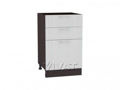 Шкаф нижний с 3-мя ящиками Валерия-М 500 Серый металлик дождь светлый / Венге