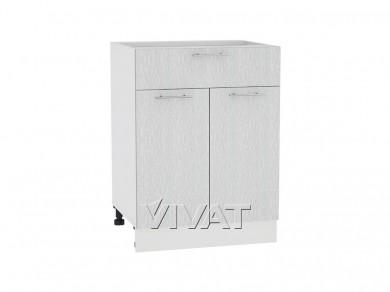 Шкаф нижний с 1 ящиком Валерия-М 601М Серый металлик дождь светлый / Белый
