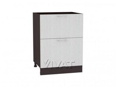 Шкаф нижний с 2-мя ящиками Валерия-М 600 Серый металлик дождь светлый / Венге