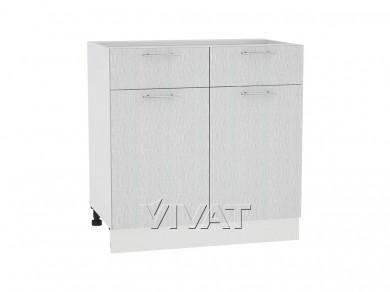 Шкаф нижний с 1 ящиком Валерия-М 800 Серый металлик дождь светлый / Белый