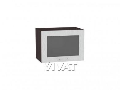 Шкаф верхний горизонтальный со стеклом Валерия-М 500 Серый металлик дождь светлый / Венге
