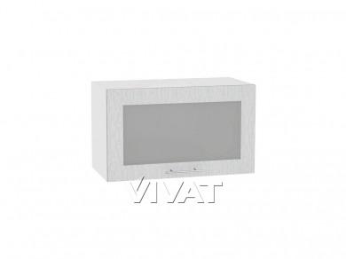 Шкаф верхний горизонтальный со стеклом Валерия-М 600/Б Серый металлик дождь светлый