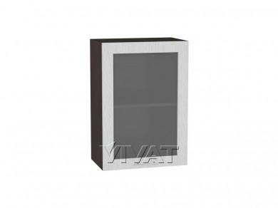 Шкаф верхний со стеклом Валерия-М 500 Серый металлик дождь светлый / Graphite
