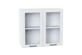 Шкаф верхний со стеклом Барселона 800 Белый / Белый