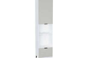 Шкаф пенал под встраиваемую бытовую технику Евро 600Н (для верхних шкафов 920) Агат / Белый