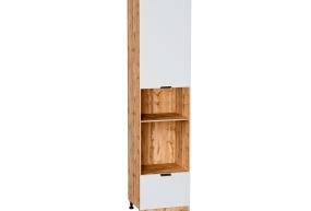Шкаф пенал под встраиваемую бытовую технику Евро 600Н (для верхних шкафов 920) Белый / Дуб Вотан