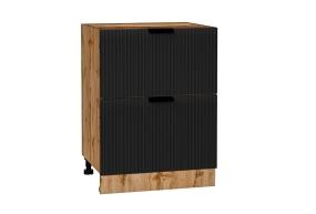 Шкаф нижний с 2-мя ящиками Евро Лайн 600 Антрацит / Дуб Вотан