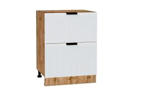 Шкаф нижний с 2-мя ящиками Евро Лайн 600 Белый / Дуб Вотан