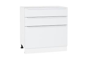 Шкаф нижний с 3-мя ящиками Фьюжн 800 Silky White / Белый