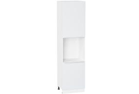 Шкаф пенал под бытовую технику Фьюжн 600Н (для верхних шкафов 920) Silky White / Белый
