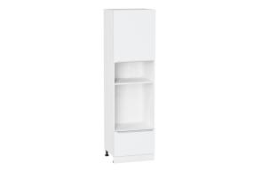 Шкаф пенал под встраиваемую бытовую технику Фьюжн 600 (для верхних шкафов 720) Silky White / Белый