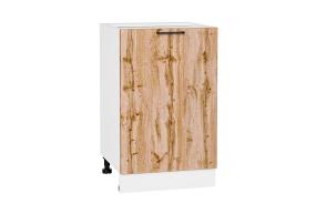 Шкаф нижний Флэт 500 Wotan Oak 2S / Белый