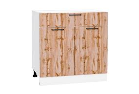 Шкаф нижний с 1 ящиком Флэт 800 Wotan Oak 2S / Белый