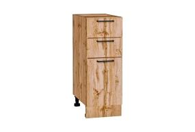 Шкаф нижний с 3-мя ящиками Флэт 300 Wotan Oak 2S / Дуб Вотан