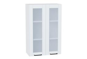 Шкаф верхний со стеклом Флэт 600Н White In 2S / Белый