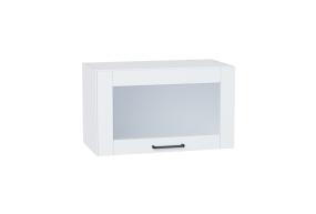 Шкаф верхний горизонтальный со стеклом Флэт 600 White In 2S / Белый
