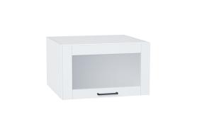 Шкаф верхний горизонтальный с увеличенной глубиной со стеклом Флэт 610 White In 2S / Белый