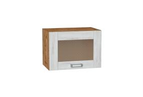 Шкаф верхний горизонтальный со стеклом Лофт 500 Nordic Oak / Дуб Вотан