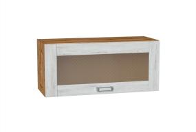 Шкаф верхний горизонтальный со стеклом Лофт 800 Nordic Oak / Дуб Вотан